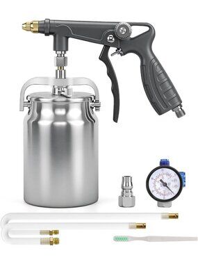 Versatile Undercoating Spray Gun with Suction Feed, 360° & Straight Hoses for